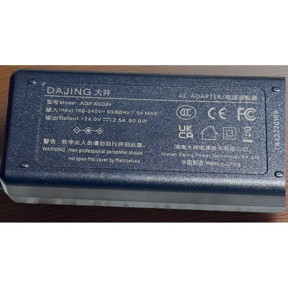 3Pin AC Adapter Original Dajing Charger ADP-60D24 Power Cord 24V 2.5A